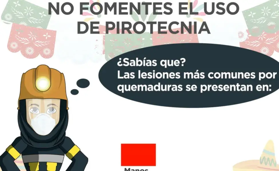 Recuerda que la pirotecnia puede causar quemaduras.