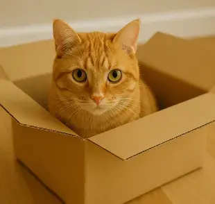 Las cajas les dan a los gatos una sensación de refugio y protección.